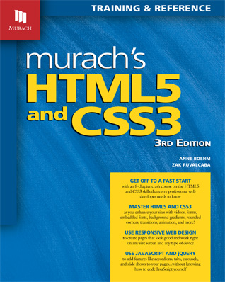 Murach's HTML5 and CSS3 book cover
